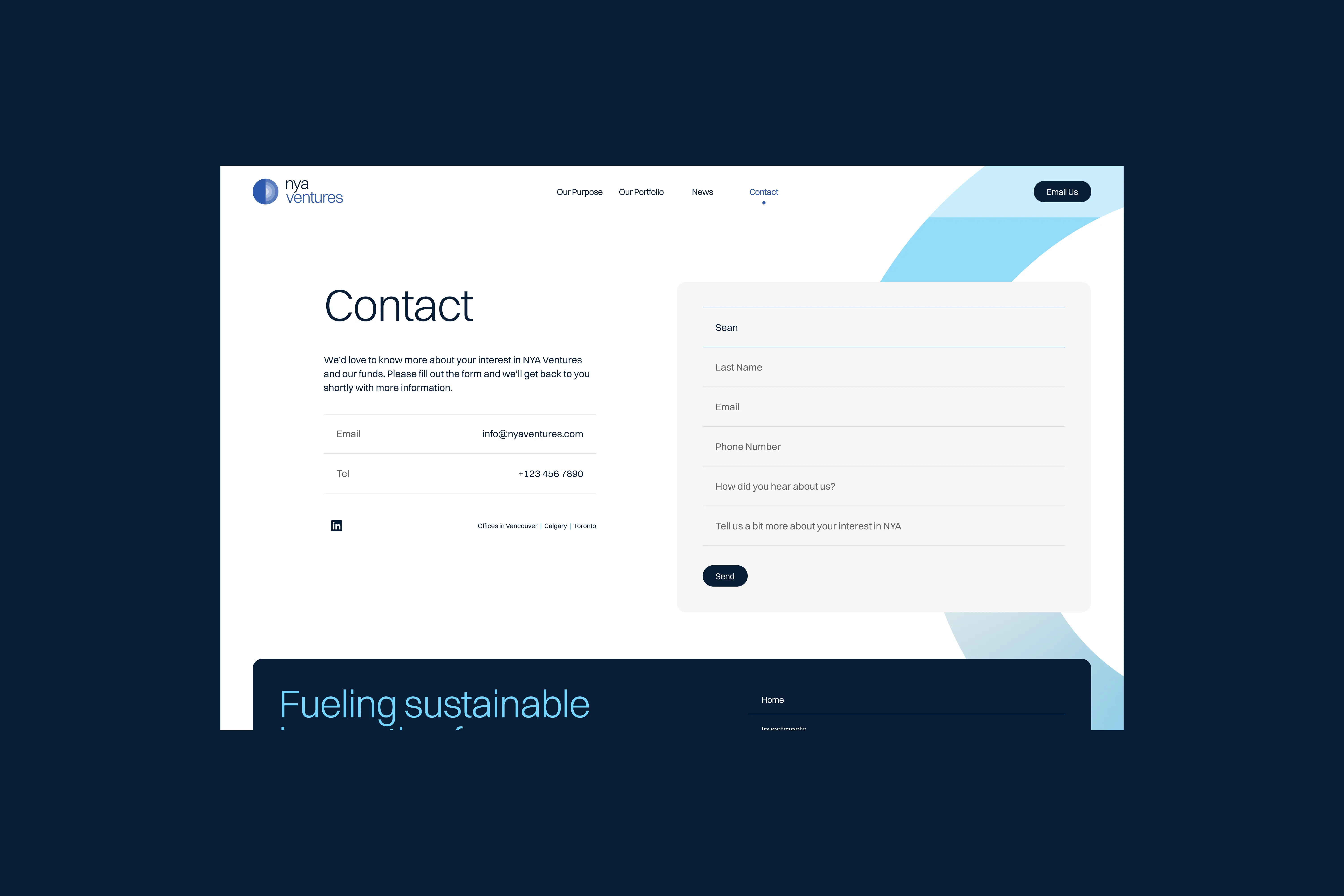 NYA Ventures branding, website design & development - image 8