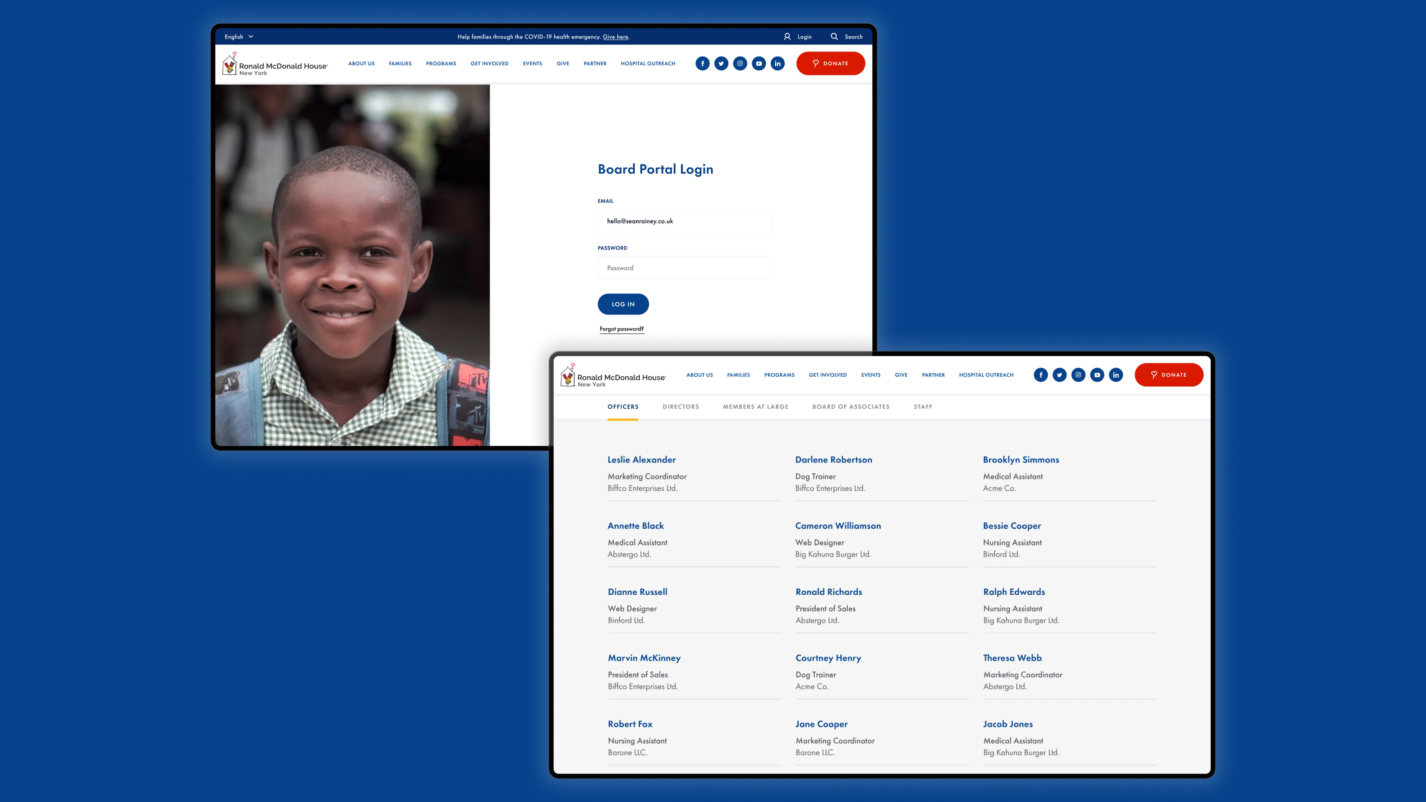 Ronald McDonald House New York website design - image 3