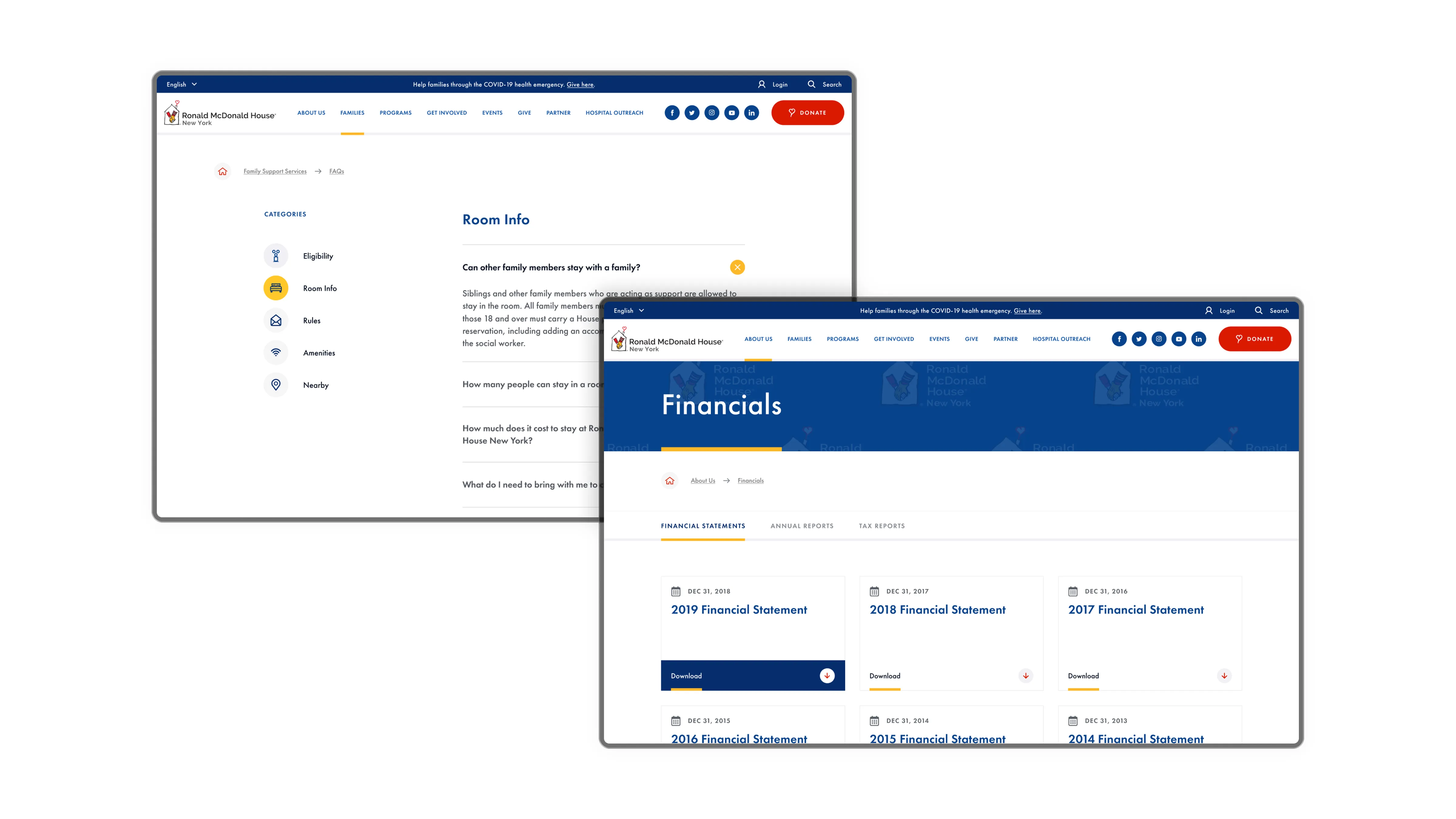Ronald McDonald House New York website design - image 4